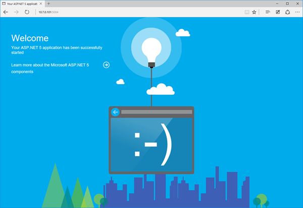 Ukázková stránka ASP.NET 5