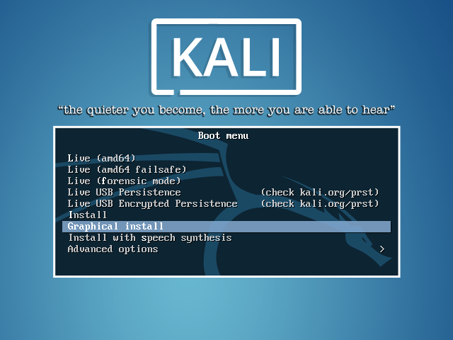 Kali Linux Boot Screen